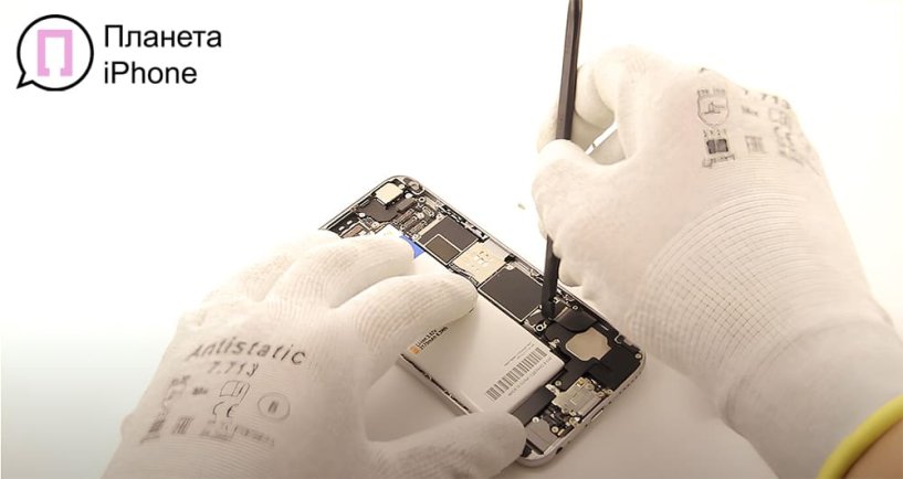 Разборка устройства для замены фронтальной камеры iPhone 6