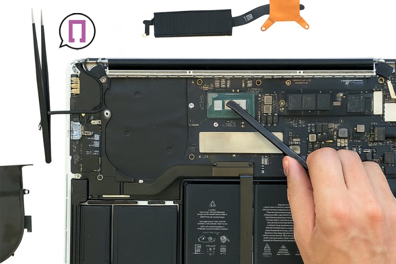 Процесс замены термопасты Макбук Про