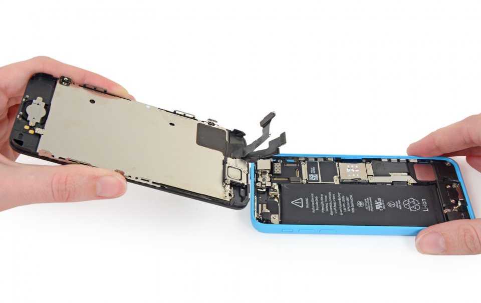 Снятый дисплей iPhone 5c