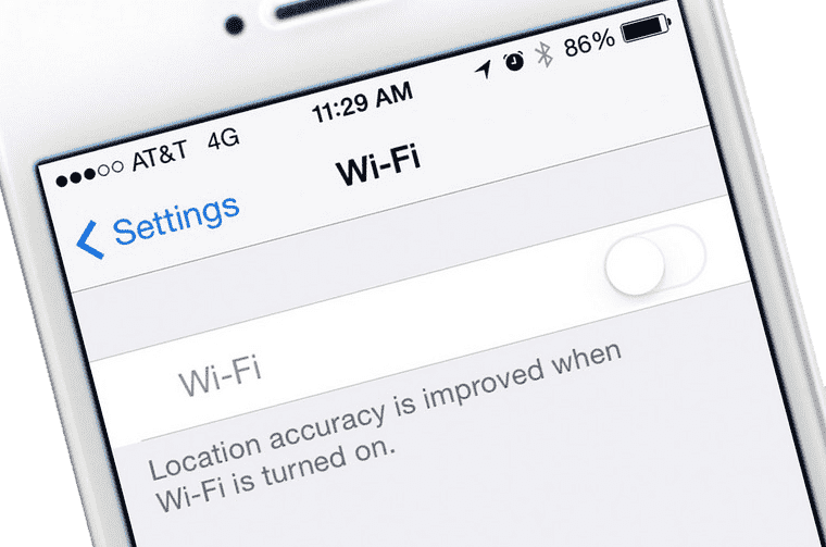 Выключенный Wi-Fi на iPhone