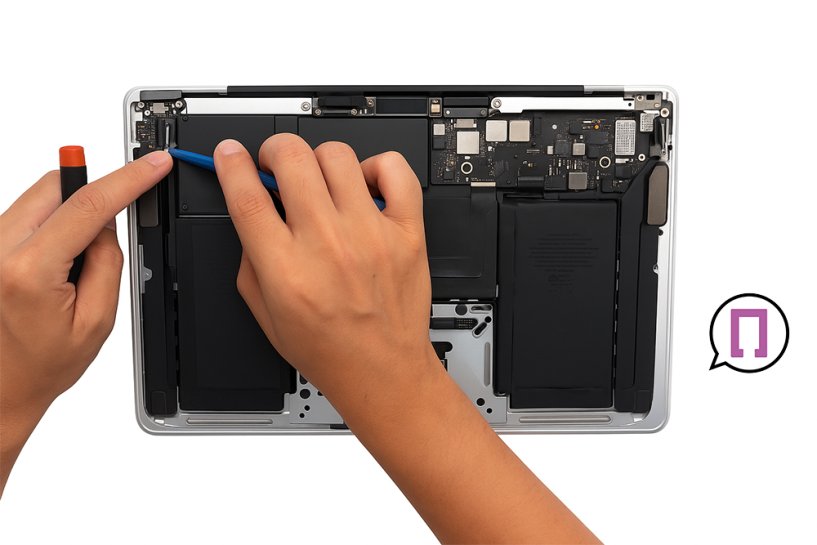 Извлечение внутренних компонентов MacBook