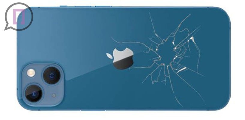 Разбитое заднее стекло айфон 13 мини
